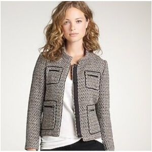 J Crew Gilded Tweed Lady Jacket Womens Size 6 Patterned Texture‎ Trim Chic
